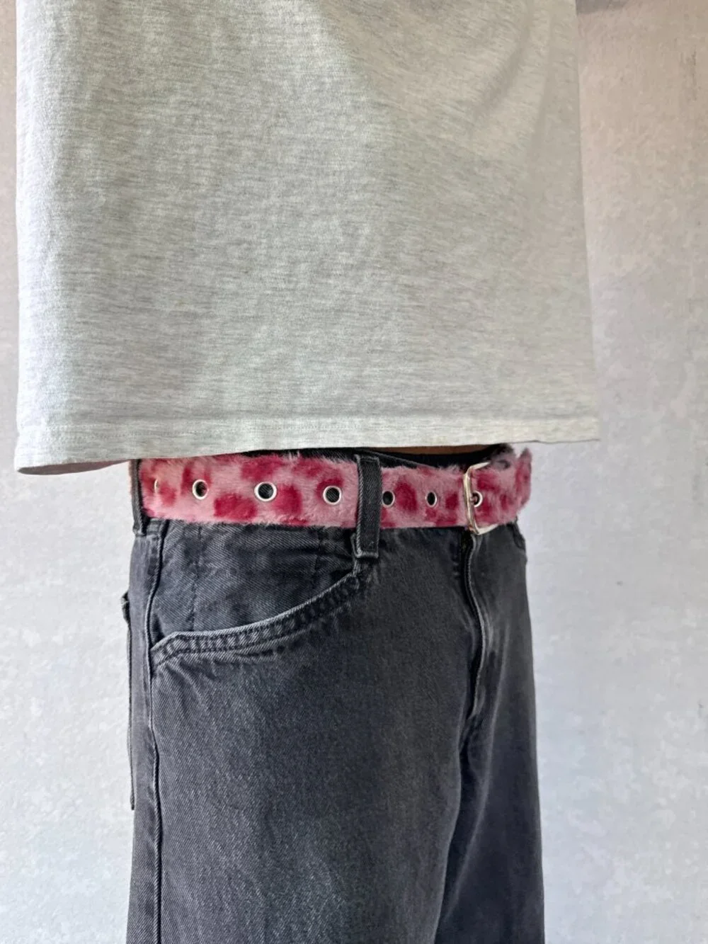 Pink Floral Tapestry Grommet Buckle Belt